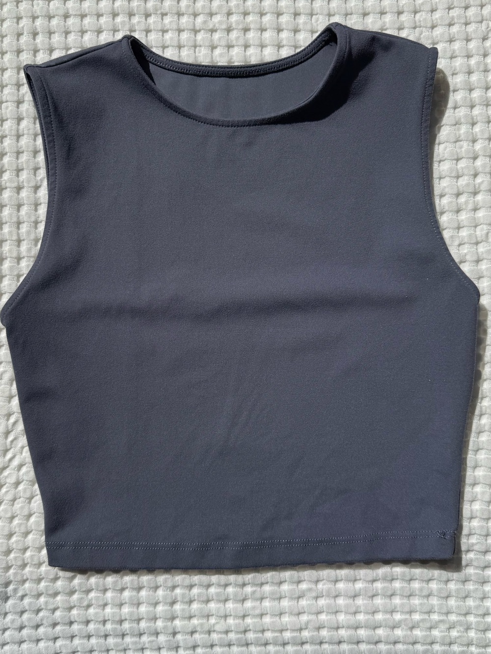Joah brown blue second skin cropped muscle tank